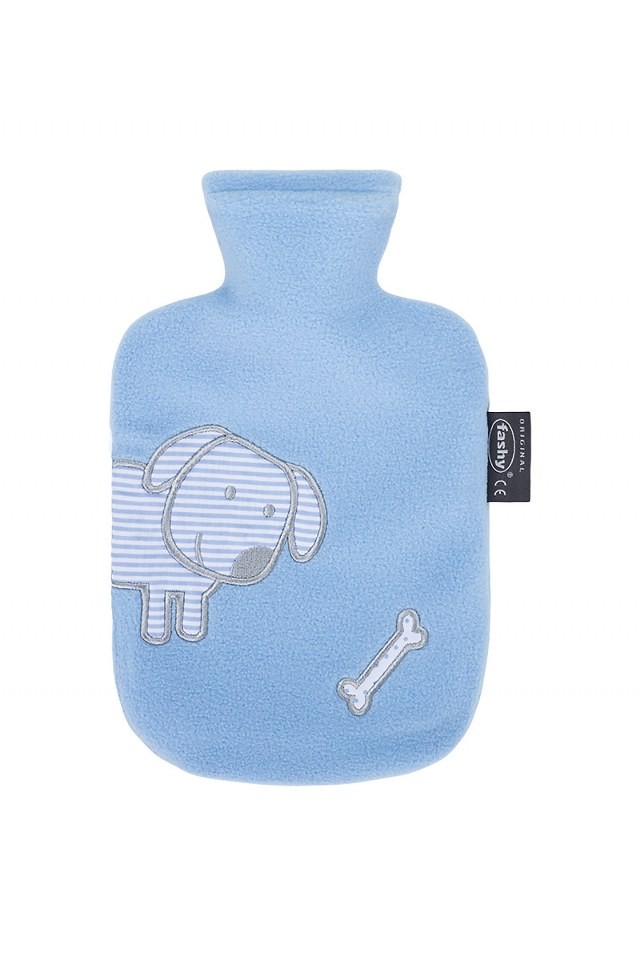 Fashy Kinderkruik | 0.8 liter | Fleece overtrek | Blauw